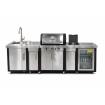 מטבח חוץ עם מקרר + גריל 3 מבערים וכירת צד Char Broil