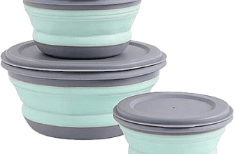 סט 3 קערות מתכווצות עם מכסה Bpatent – צבע טורקיז