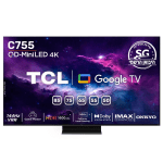 טלוויזיה חכמה 85" TCL QLED Mini Led טי.סי.אל Google TV 85C755