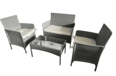 מערכת ישיבה ארבעה חלקים בצבע שחור CAMPTOWN 