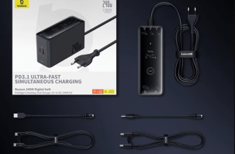 מטען שולחני דיגיטלי Baseus 240W GaN עם 5 פורטים!