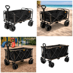 עגלת חוף שחורה 100 ליטר / 200 ליטר מבית JEEP 