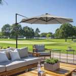 שמשיית צד 3.3 מטר בצבע בז' JOB LOT כולל תאורה סולארית