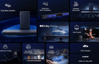 סאונדבר TCL S55H – מקרן קול 2.1 עם סאבוופר אלחוטי ו-Dolby Atmos