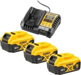 סט שלוש סוללות DEWALT 18V 5Ah + מטען