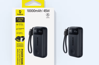 מטען נייד Baseus 10000mAh 45W כולל טעינה אלחוטית לשעוני אפל
