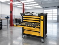 עגלת כלים מאובזרת 8 מגירות 215 חלקים + פנס עבודה Kasco – צבע צהוב