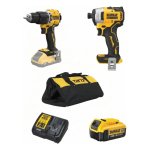 סט מברגת אימפקט + מברגה דופקת + סוללת 4Ah ומטען DEWALT