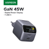 מטען מהיר 45W מבית UGREEN עם צג חכם דגם Ugreen X740