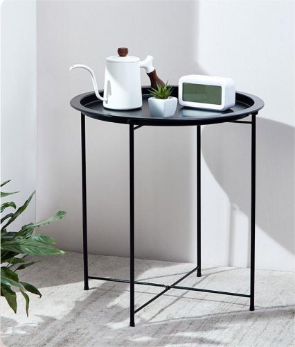 זוג שולחנות קפה איכותיים בעלי מראה קלאסי בצבע שחור