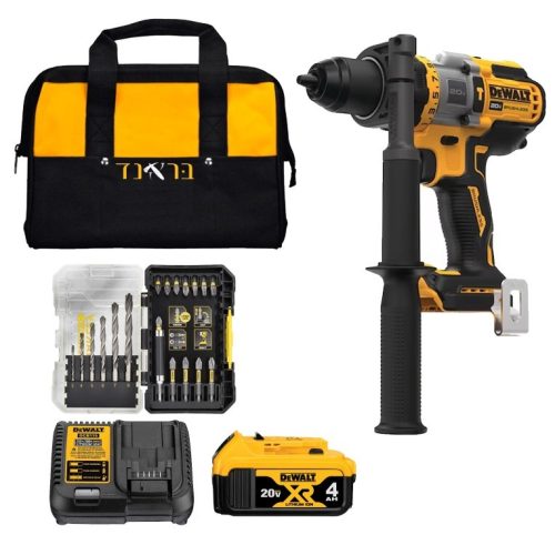 מברגה/מקדחה רוטטת + סוללה 4A מטען סט ביטים ותיק נשיאה DeWalt