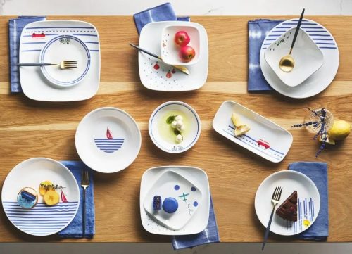 סט צלחות 36 חלקים ל-12 סועדים Corning By Corelle קורנינג מבית קורל The Blue z35536