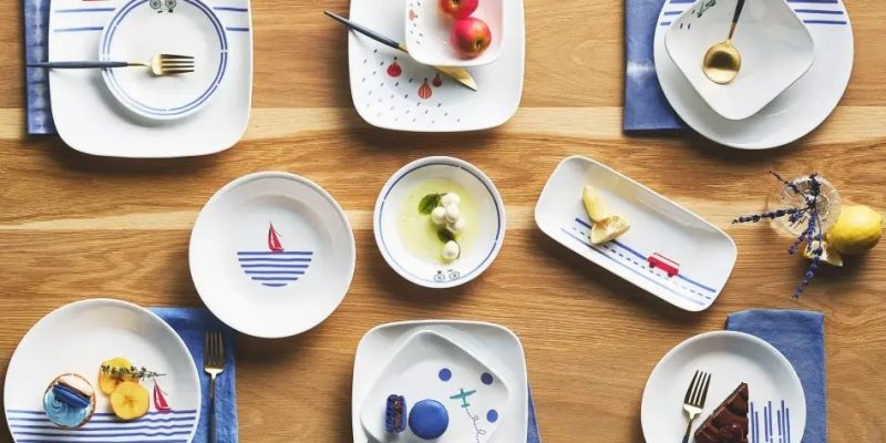 סט צלחות 36 חלקים ל-12 סועדים Corning By Corelle קורנינג מבית קורל The Blue z35536