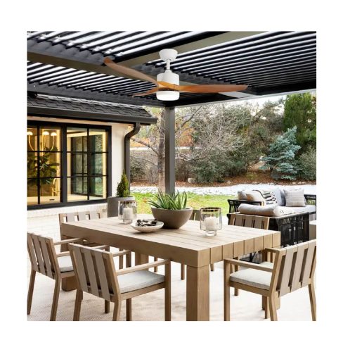מאוורר תקרה OUTDOOR מוגן מים 44IP מעוצב בגודל "56 עם תאורת CCT ושלט | דגם SIERRA-56