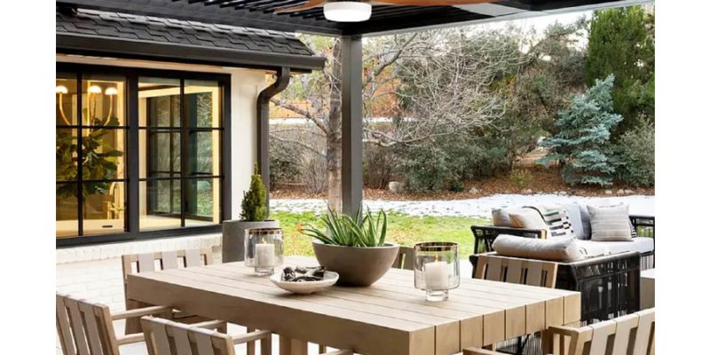 מאוורר תקרה OUTDOOR מוגן מים 44IP מעוצב בגודל "56 עם תאורת CCT ושלט | דגם SIERRA-56