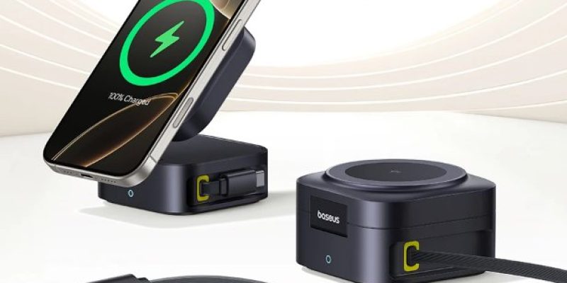 המטען האלחוטי המגנטי Baseus PicoGo 2-in-1 Qi2