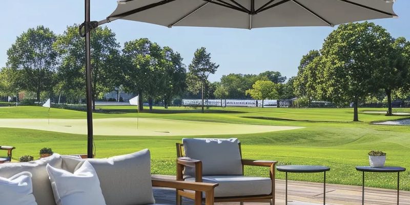 שמשיית צד 3.3 מטר בצבע בז' JOB LOT כולל תאורה סולארית