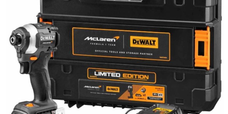 מברגת אימפקט + 2 סוללות 1.7A + סט 32 ביטים Stanley מטען + ארגז טיסטק McLaren DeWalt