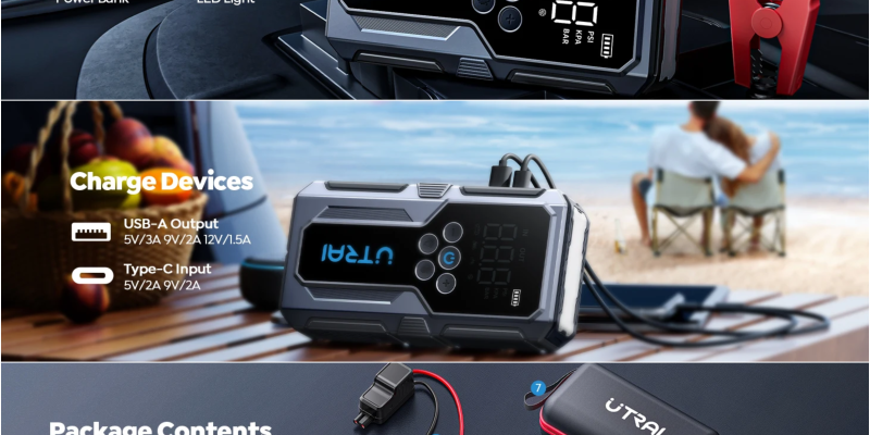 בוסטר התנעה משולב משאבה לרכב UTRAI JS-9