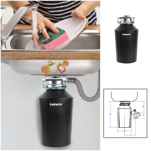 טוחן אשפה לכיור 1 כ"ס דגם LENCO