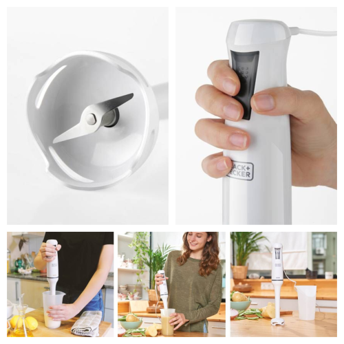 בלנדר מוט עם כוס מדידה 500W BXHB500E מבית Black+Decker – צבע לבן