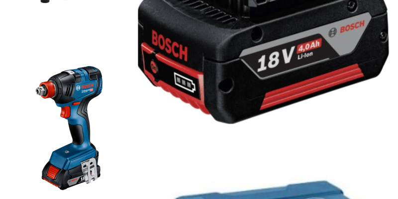 מברגה/מפתח רטיטה (אימפקט) בוש BOSCH GDX 18V-200 + מטען + סוללה 4.0Ah + מזוודה