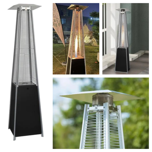 פטריית חימום פירמידה על גז – צבע שחור "אביגיל"