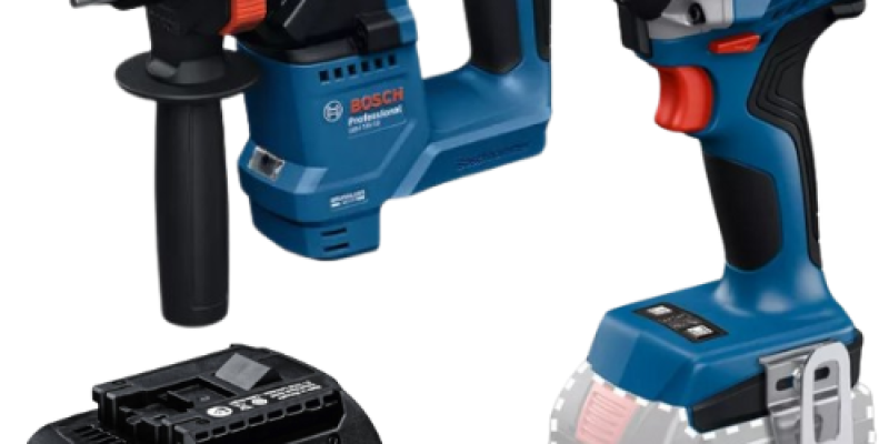 סט פטישון 18V ומברגת אימפקט BOSCH כולל סוללה 4AH ומטען