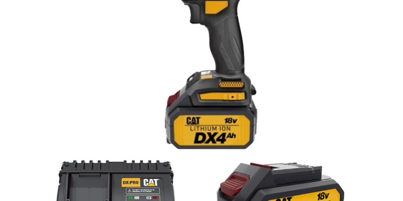מפתח רטיטה נטען ללא פחמים CAT 18V + זוג סוללות 4AH ומטען בתוך מזוודה קשיחה מקורית!