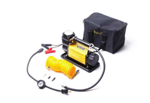 מדחס / קומפרסור אויר 12V ספיקה כפולה כולל תיק נשיאה – חיבור למצבר T-MAX