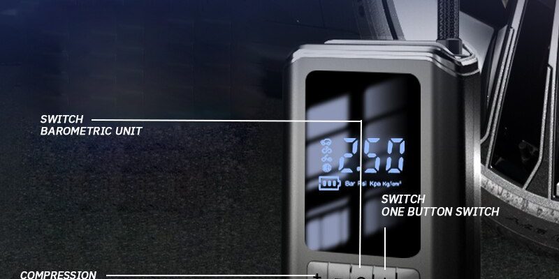 משאבה / קומפרסור נטענת לניפוח כדורים, אופניים, צמיגים וכו'