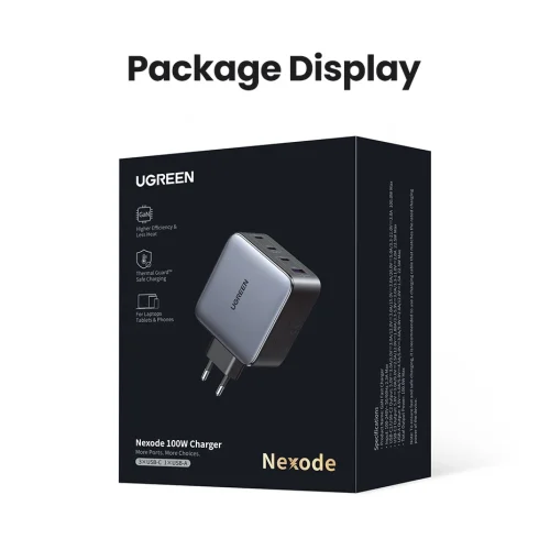 פלאג טעינה מהיר UGREEN Gan 100W