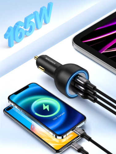 פלאג טעינה מהיר לרכב Rocoren 165W