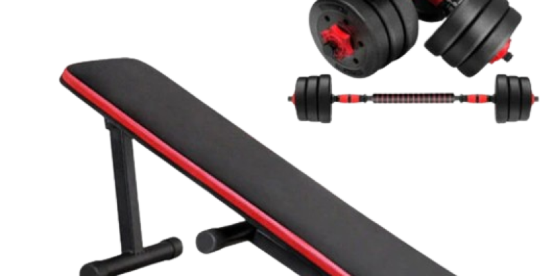 סט משקולות 48 ק"ג / 39 ק"ג + ספסל אימון 