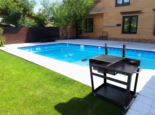 גריל פחמים מקצועי נייד כולל משטח עבודה אביגיל דגם MADRID