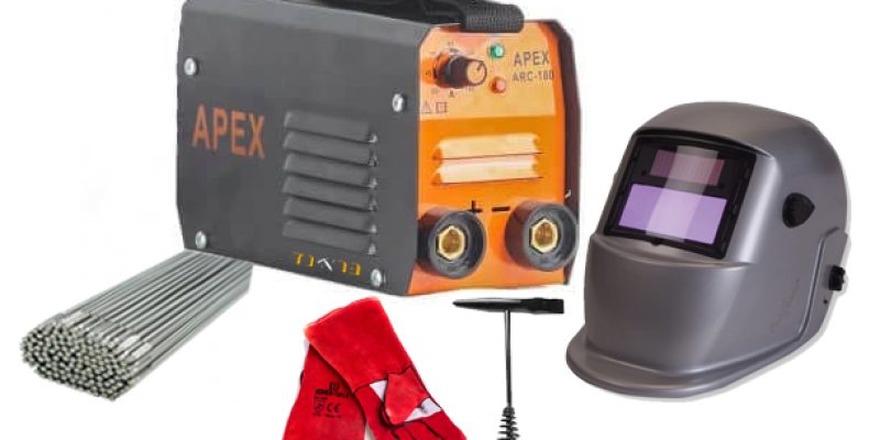 רתכת אלקטרונית 180A + סט כלים לריתוך APEX