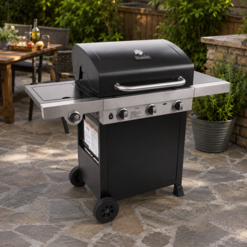 גריל גז 3 מבערים + כירת צד וכיסוי מתנה Char Broil דגם 8073003