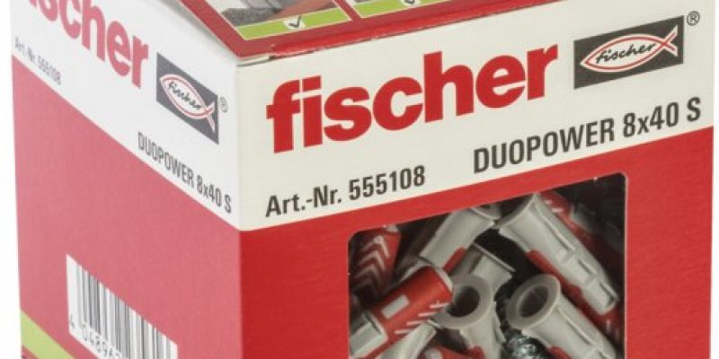 סט 50 מיתדים (דיבלים) אוניברסליים 8×40 מ"מ עם 50 ברגים Fischer DUOPower