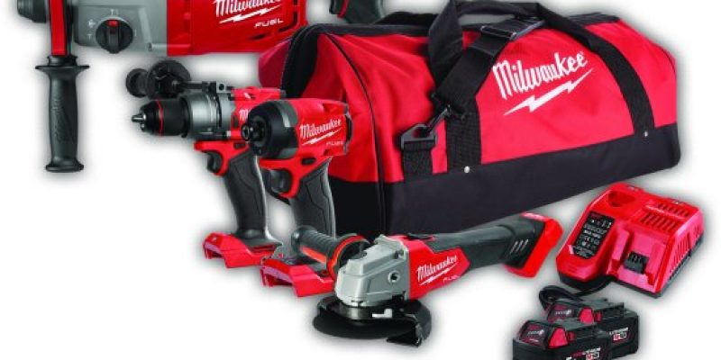 סט דבלין דור 4 18V- מברגה/מקדחה רוטטת + מברגת אימפקט + משחזת זווית "4.5 + פטישון + תיק נשיאה מבית Milwaukee
