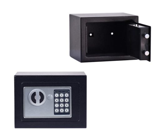 כספת דיגיטלית 2.1 ק"ג עם זוג מפתחות בצבע שחור / אפור