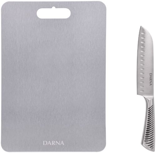 סט קרש חיתוך וסכין מנירוסטה מבית Darna