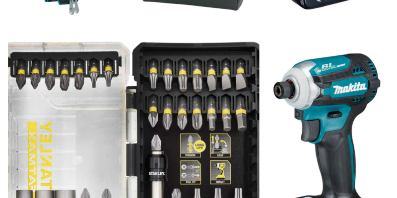 סט מברגות מקיטה ללא פחמים XDT16 + XPH14 כולל סוללה 5AH, מטען, תיק וסט ביטים מפואר של Stanley