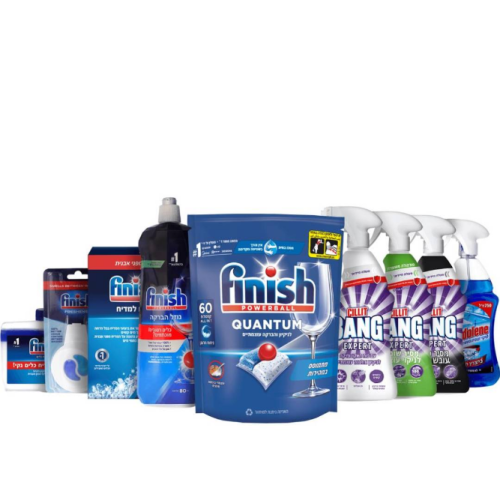 מארז מטבח מושלם הכולל מגוון מוצרים של המותגים המובילים "פיניש" ו-"סיליט"