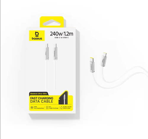 כבל טעינה מהירה Baseus 240W Ulta-Slim USB C TO USB C