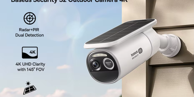 מצלמת אבטחה Baseus Security S2 4K סולארית אלחוטית