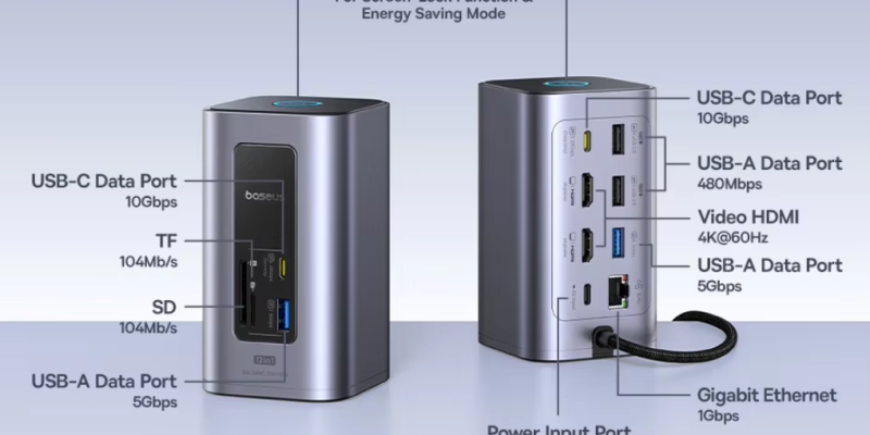 רכזת "באסוס" Baseus Nomos NU1 Air Spacemate 12-in-1 Docking Station