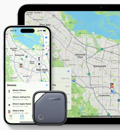 תג איתור חפצים למכשירי אפל UGREEN Smart Bluetooth Tracker (שתי יחידות)