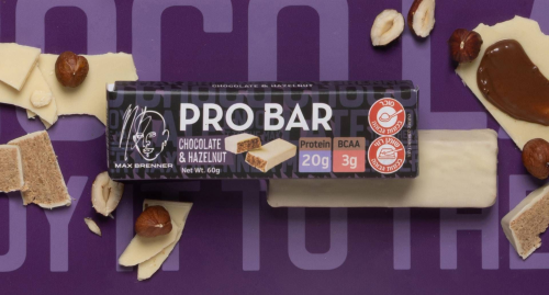 מארז 18 חטיפי חלבון בטעם שוקולד לבן וקרם אגוזים סדרת Pro Bar מבית Max Brenner – כל חטיף 60 גרם