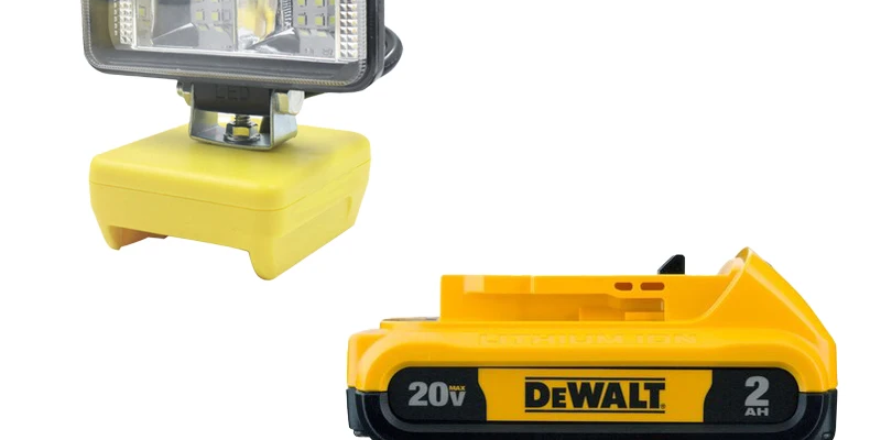 סוללת דיוולט DEWALT 2AH ופנס גנרי 18V תואם!