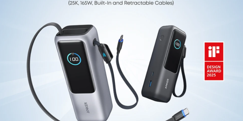 מטען נייד Anker Power Bank A1695 165W – זוכה פרס העיצוב לשנת 2025